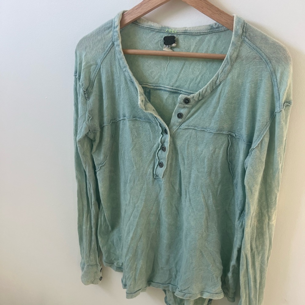 We The Free Faded wash Sky Blue  Top